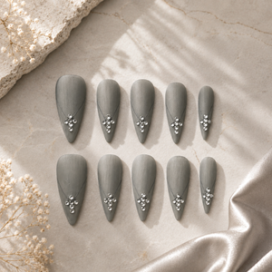 Silver Mist Stiletto Press On Nails