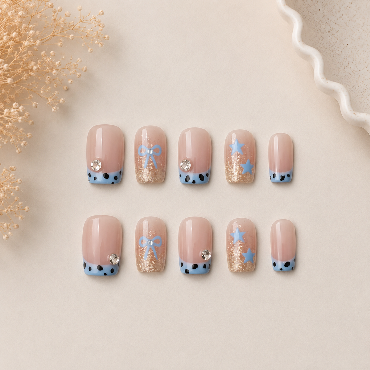 Baby Blue Dreams Press On Nails