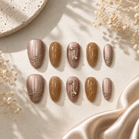 Mocha Silk Almond Press On Nails