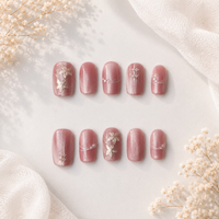 Blush Blossom Medium Square Press On Nails