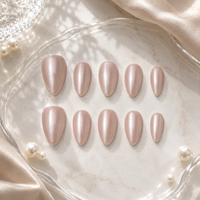Moonlit Pearl Pink Chrome Almond Press On Nails