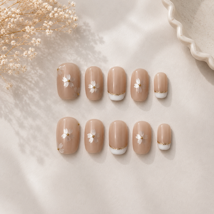 Cherry Blossom French Press On Nails