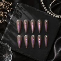 Rose Quartz Chrome Stiletto Press On Nails