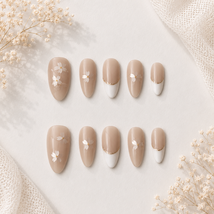 Cherry Blossom Long Almond Press On Nails
