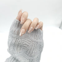Pearl Petal Coffin Press On Nails