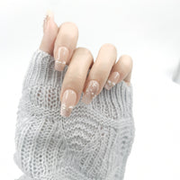 Pearl Petal Coffin Press On Nails