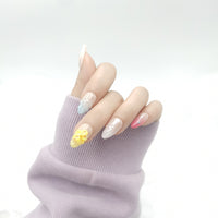 Sunny Blossom Short Almond Press On Nails