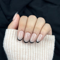 Midnight French Nude Oval Press On Nails