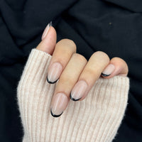 Midnight French Nude Oval Press On Nails