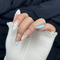 Ocean Pearl Blossom Almond Press On Nails