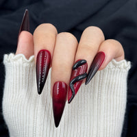 Crimson Serpent Stiletto Press On Nails
