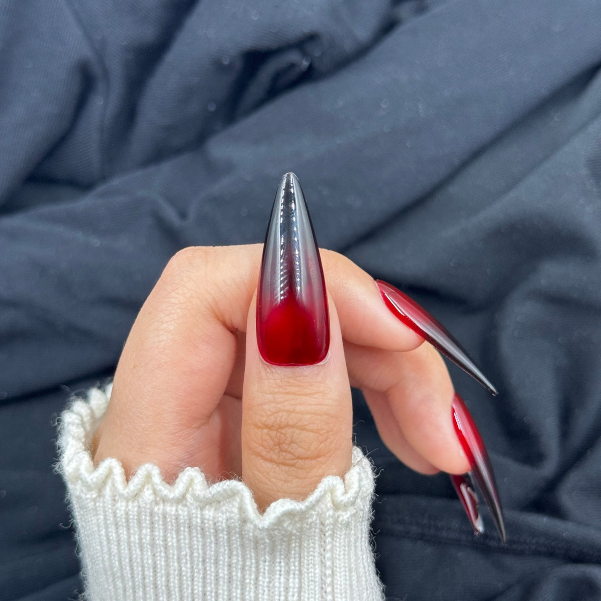 Crimson Serpent Stiletto Press On Nails