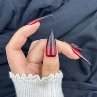 Crimson Serpent Stiletto Press On Nails