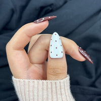 Mocha Polka Dot Almond Press On Nails