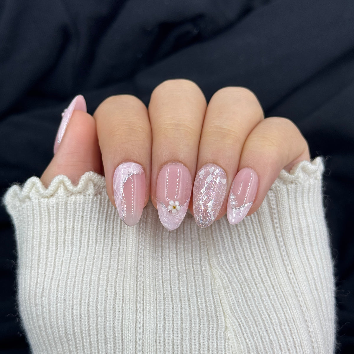 Blush Petals Press On Nails