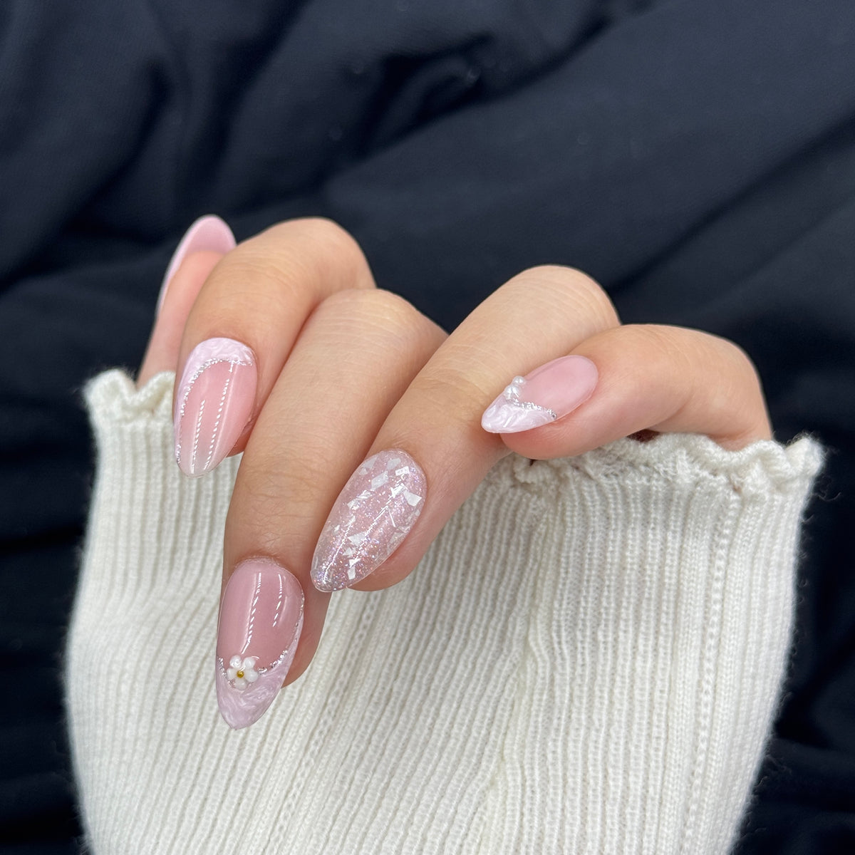 Blush Petals Press On Nails