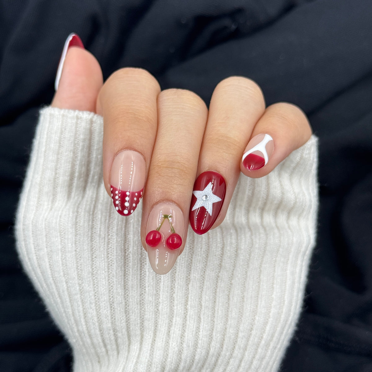 Cherry Charm Press On Nails