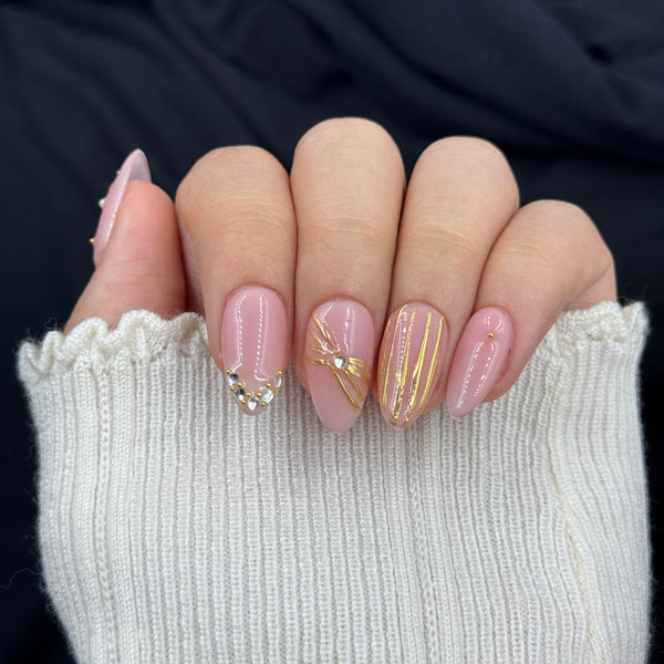 Golden Starlight Press On Nails