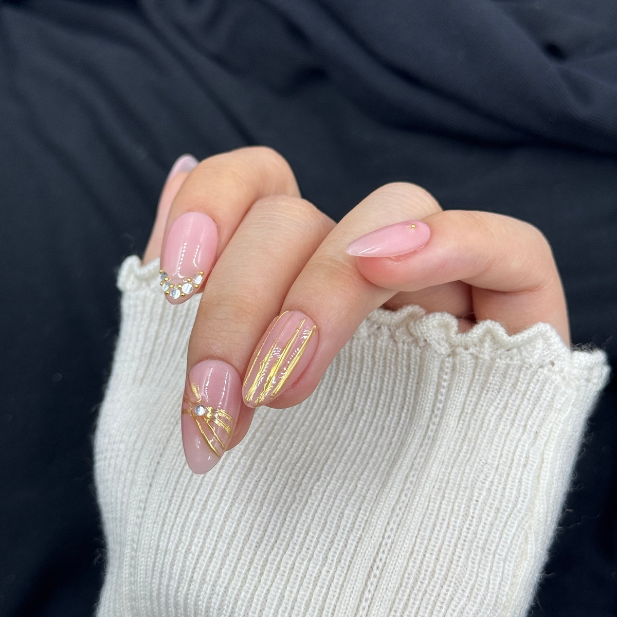 Golden Starlight Press On Nails