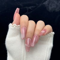 Blush Blossom Pearl Press On Nails