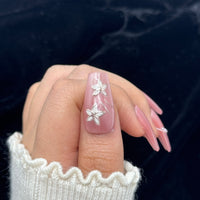 Blush Blossom Pearl Press On Nails