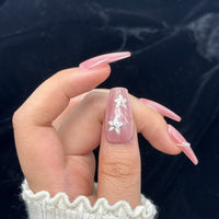 Blush Blossom Pearl Press On Nails