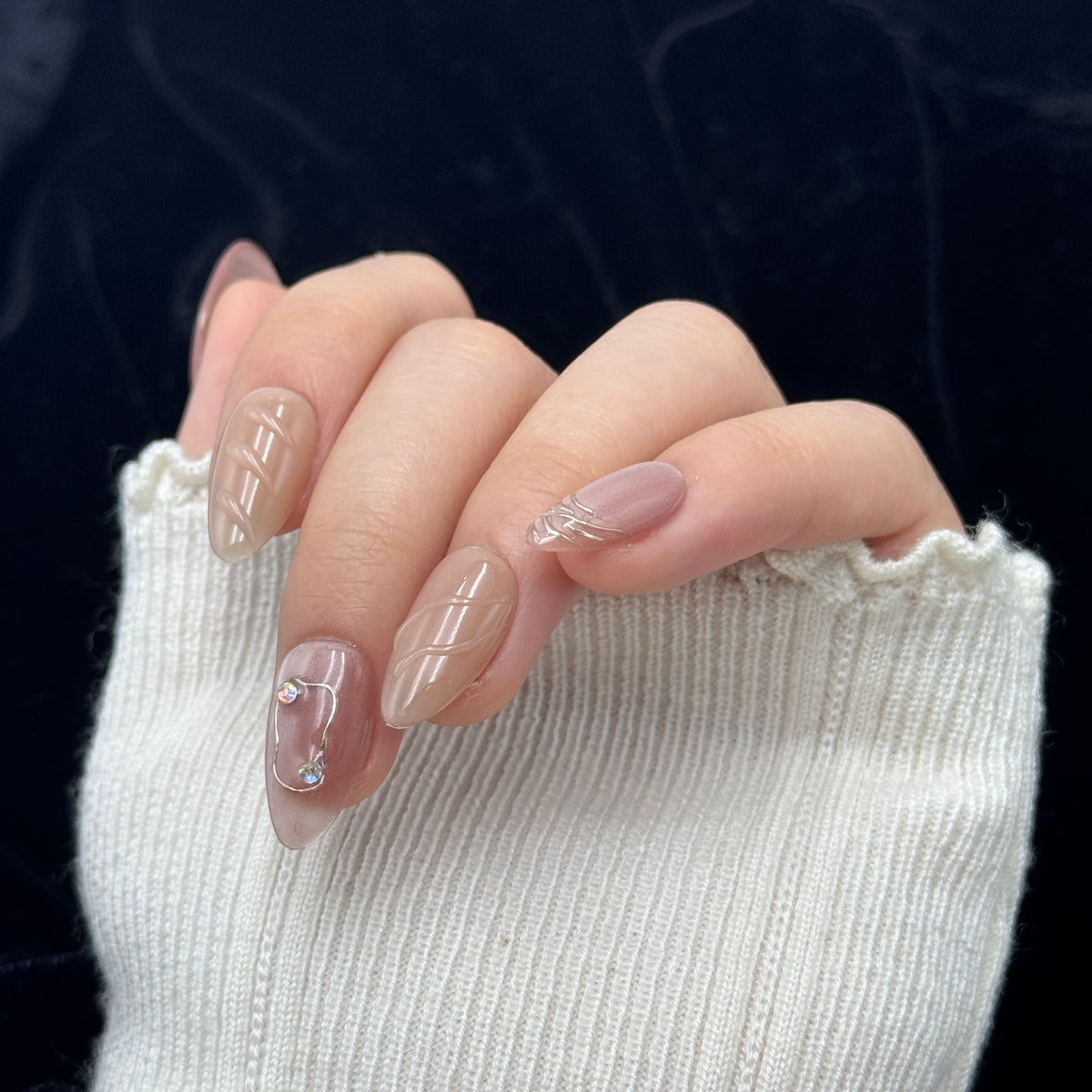 Mocha Silk Almond Press On Nails
