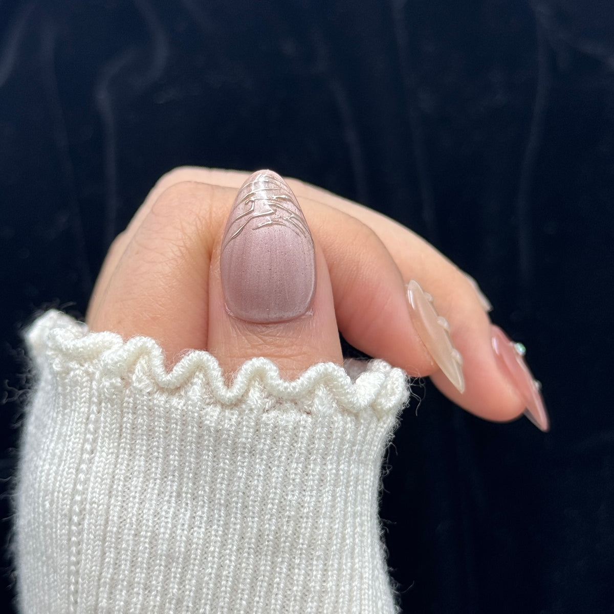 Mocha Silk Almond Press On Nails