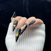 Obsidian Crown Stiletto Press On Nails