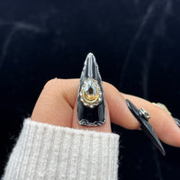 Obsidian Crown Stiletto Press On Nails
