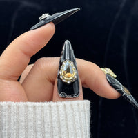 Obsidian Crown Stiletto Press On Nails
