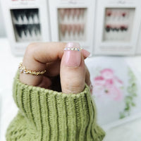 Pink Ribbon Extra Short Squoval Press On Nails