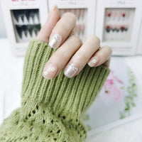 Daisy Sparkle Squoval Press On Nails