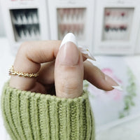 Ivory Bloom Short Almond Press On Nails