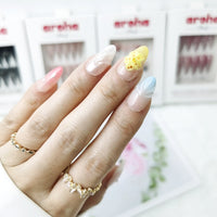 Sunny Blossom Short Almond Press On Nails