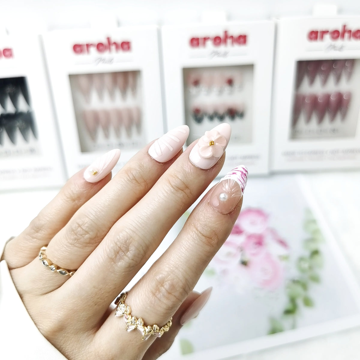 Seashell Kiss Short Almond Press On Nails