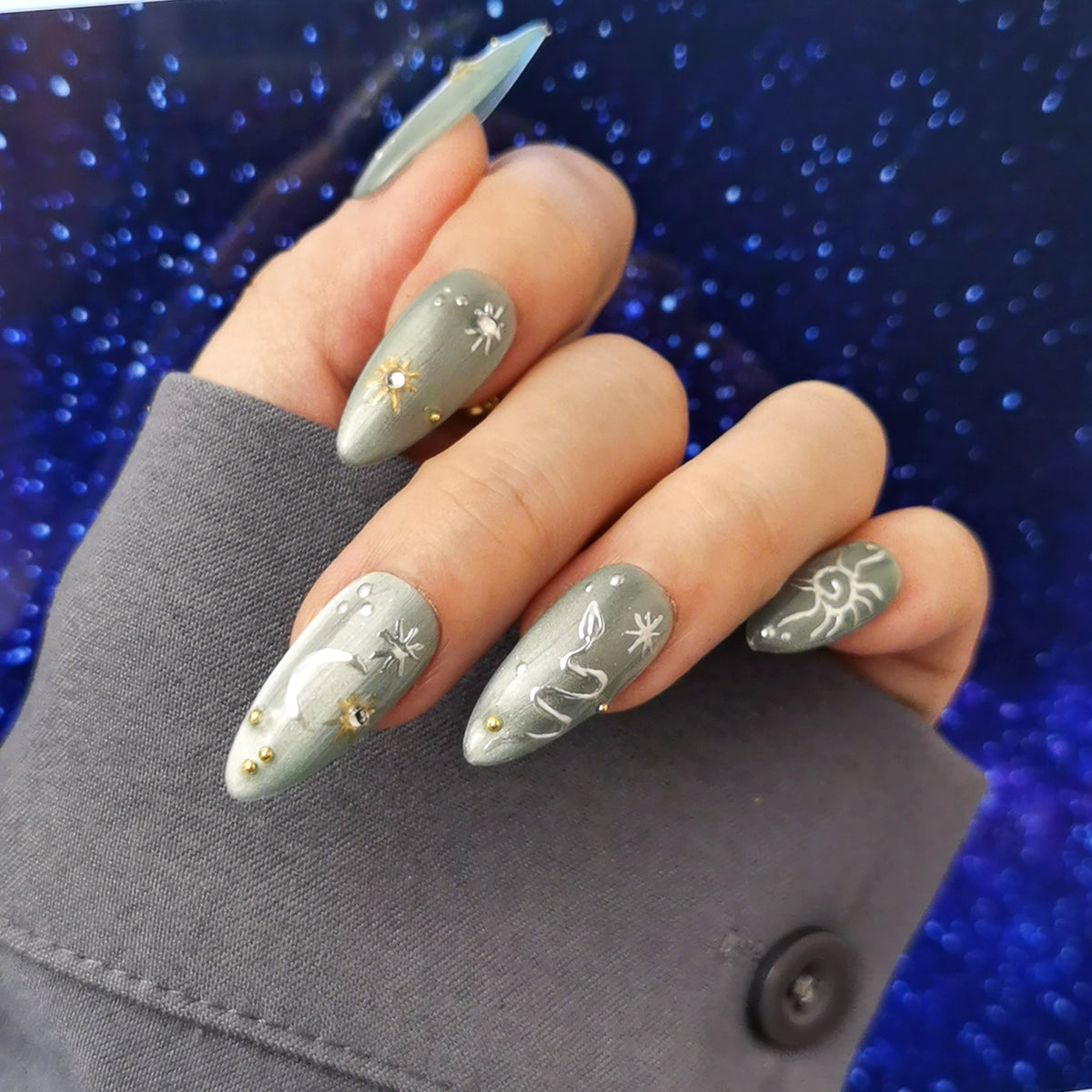 Aquarius Press On Nails | Zodiac Collection