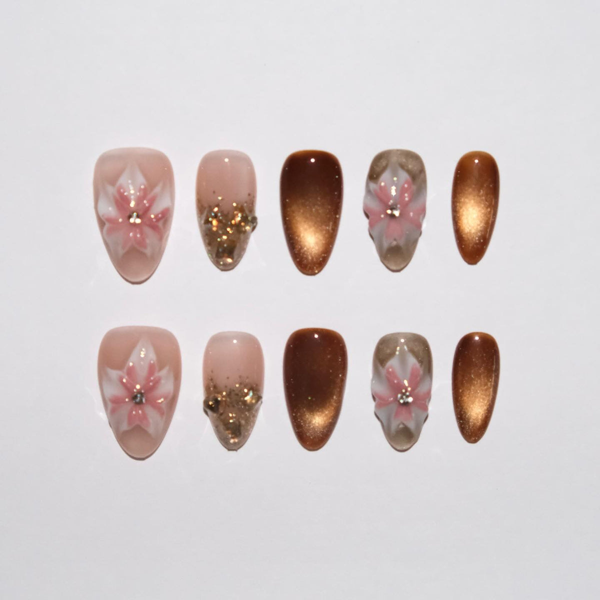 Autumn Bloom Short Almond Press On Nails